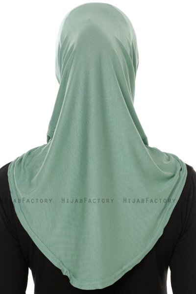 Hanfendy Plain Logo - Grün One-Piece Hijab
