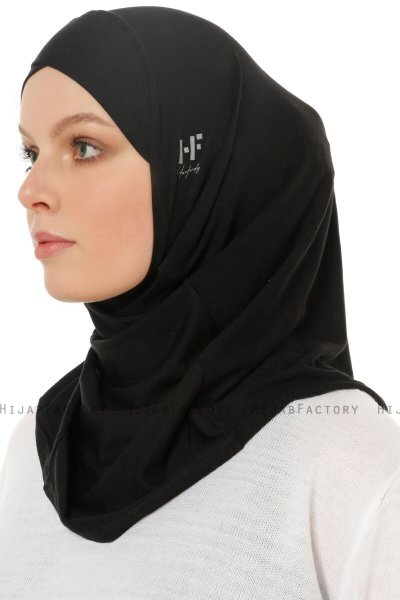 Hanfendy Cross Logo - Schwarz One-Piece Hijab