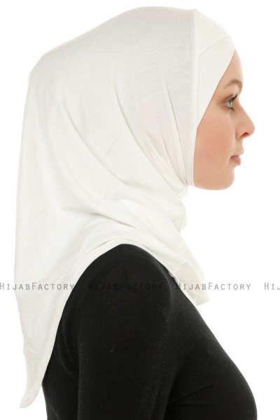 Hanfendy Cross Logo - Creme One-Piece Hijab