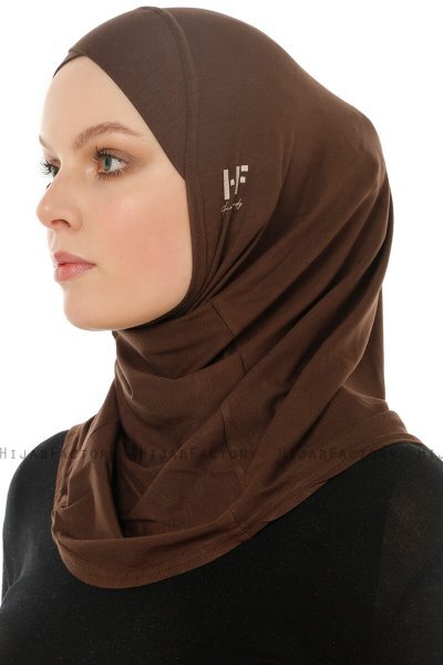 Hanfendy Cross Logo - Braun One-Piece Hijab