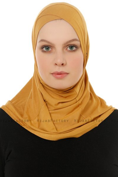 Hanfendy Cross Logo - Senf One-Piece Hijab