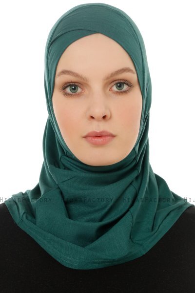 Hanfendy Cross Logo - Dunkelgrün One-Piece Hijab