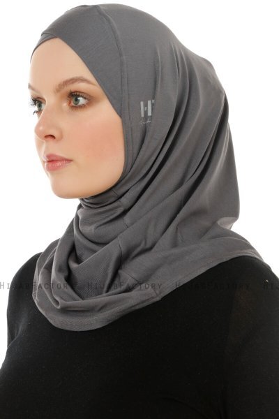 Hanfendy Cross Logo - Dunkelgrau One-Piece Hijab