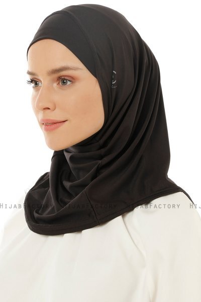 Micro Plain - Schwarz One-Piece Hijab