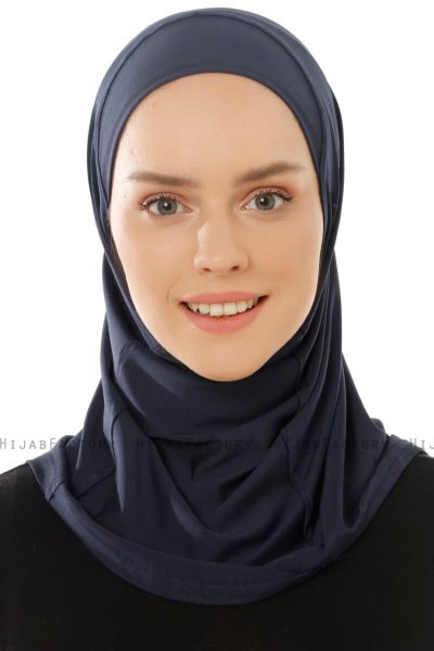 Micro Plain - Navy Blau One-Piece Hijab