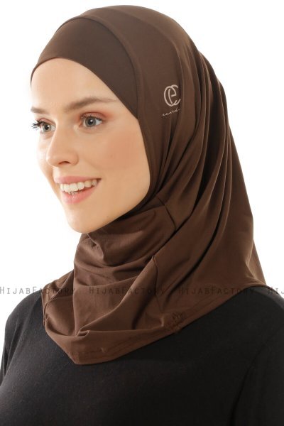 Micro Plain - Braun One-Piece Hijab
