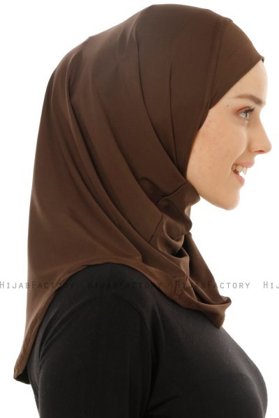 Micro Plain - Braun One-Piece Hijab