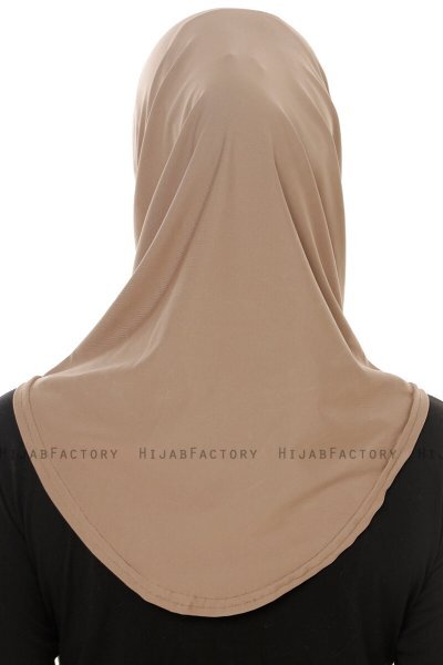 Micro Plain - Dunkeltaupe One-Piece Hijab