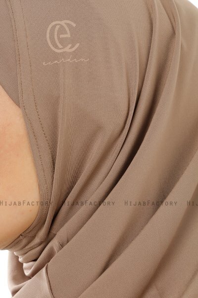 Micro Plain - Dunkeltaupe One-Piece Hijab