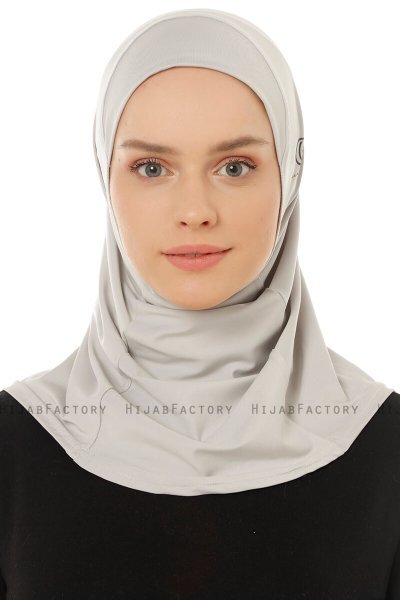 Micro Plain - Hellgrau One-Piece Hijab