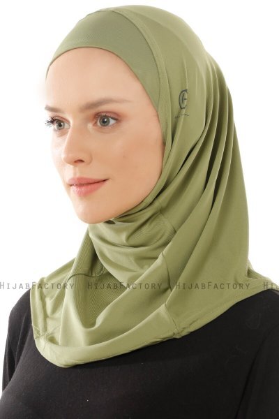 Micro Plain - Olivgrün One-Piece Hijab