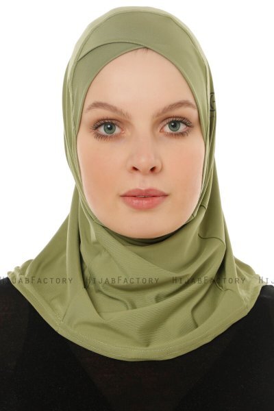 Micro Cross - Olivgrün One-Piece Hijab