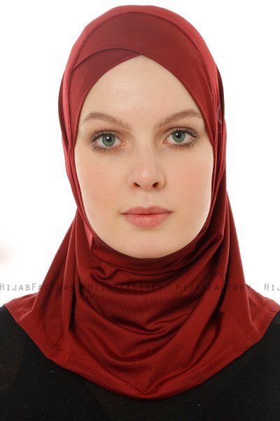Micro Cross - Bordeaux One-Piece Hijab