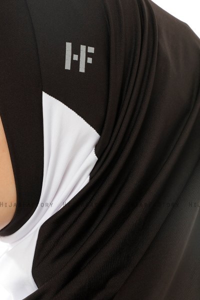 Esin - Schwarz & Weiß & Hellgrau One-Piece Hijab