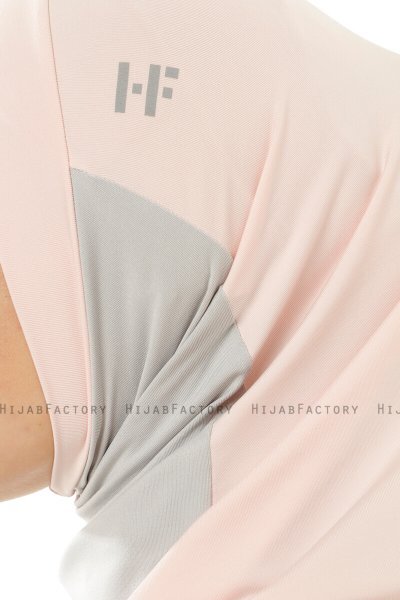 Esin - Altrosa & Hellgrau & Creme One-Piece Hijab