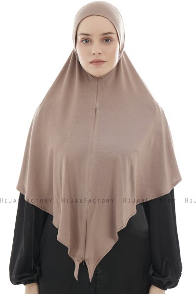 Ajda – Dunkeltaupe Hijab Mit Reißverschluss
