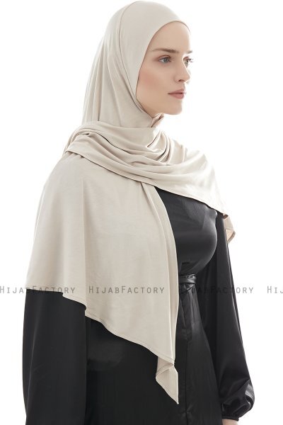 Ajda – Helltaupe Hijab Mit Reißverschluss