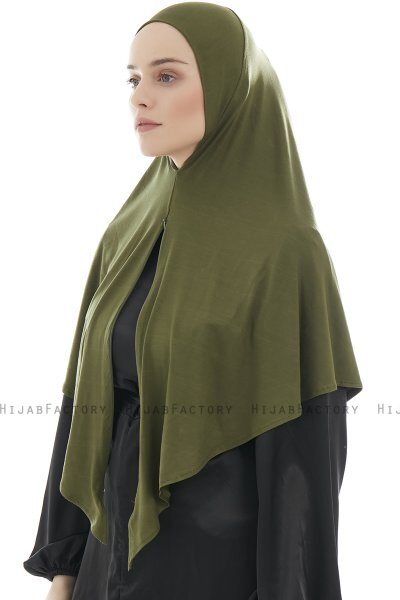 Ajda – Khaki Hijab Mit Reißverschluss