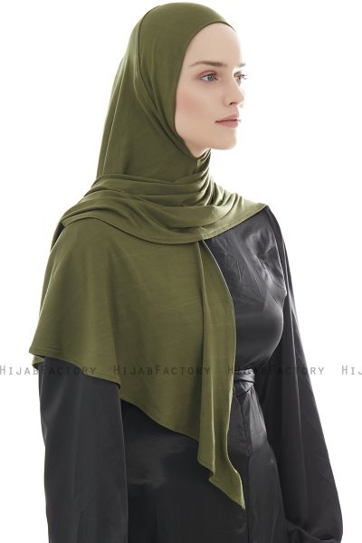 Ajda – Khaki Hijab Mit Reißverschluss