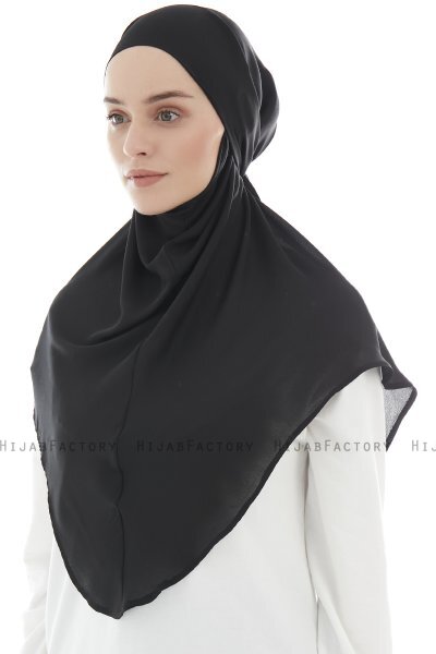 Ebrar - Schwarz Crepe Chiffon Al Amira Hijab