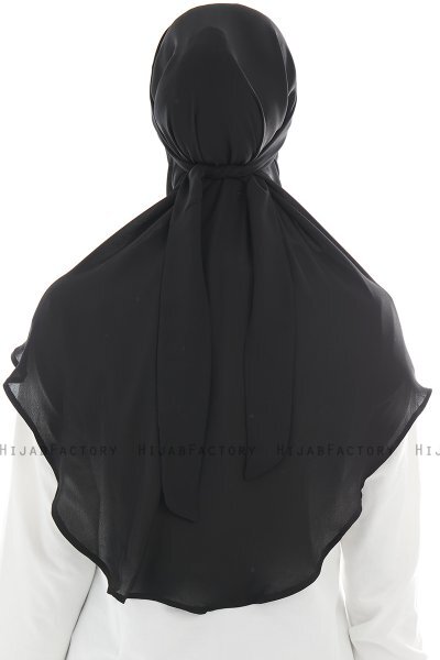 Ebrar - Schwarz Crepe Chiffon Al Amira Hijab