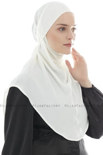 Ebrar - Creme Crepe Chiffon Al Amira Hijab