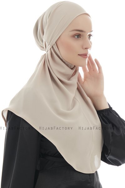 Ebrar - Helltaupe Crepe Chiffon Al Amira Hijab