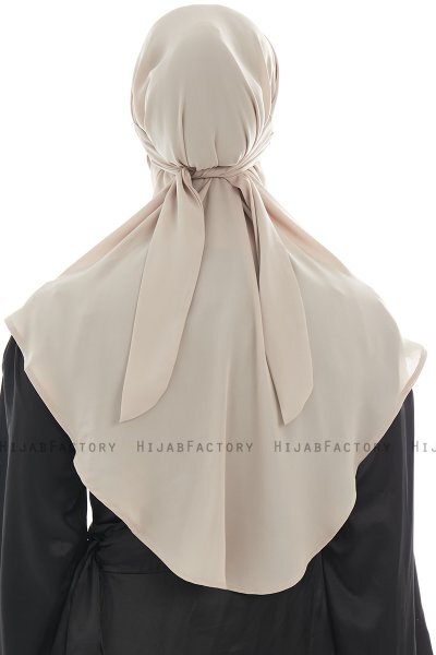 Ebrar - Helltaupe Crepe Chiffon Al Amira Hijab