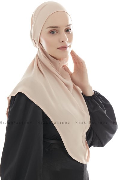 Ebrar - Beige Crepe Chiffon Al Amira Hijab