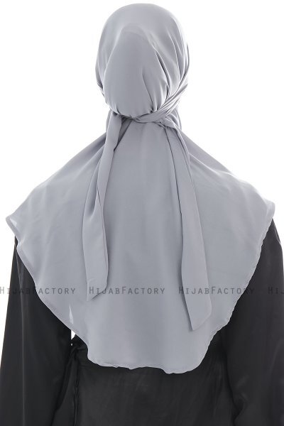 Ebrar - Hellgrau Crepe Chiffon Al Amira Hijab