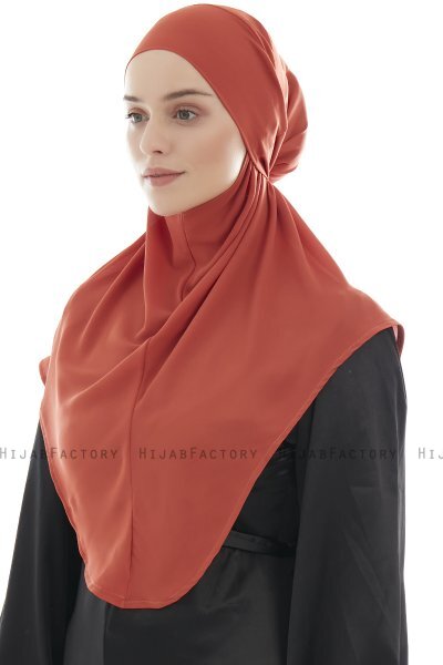 Ebrar - Ziegelrot Crepe Chiffon Al Amira Hijab