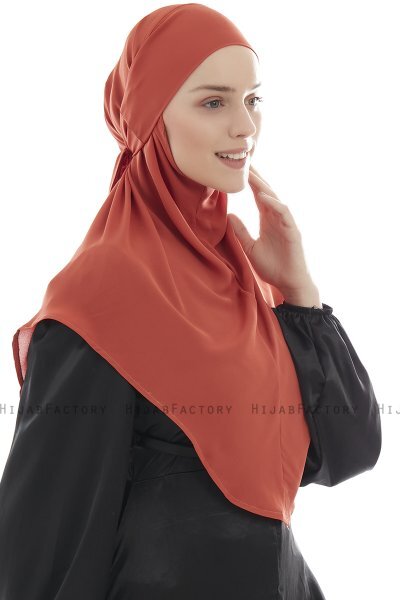 Ebrar - Ziegelrot Crepe Chiffon Al Amira Hijab