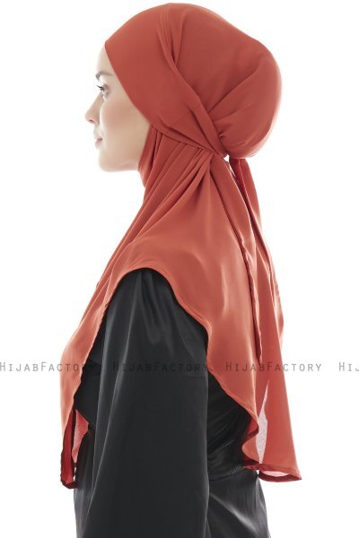 Ebrar - Ziegelrot Crepe Chiffon Al Amira Hijab