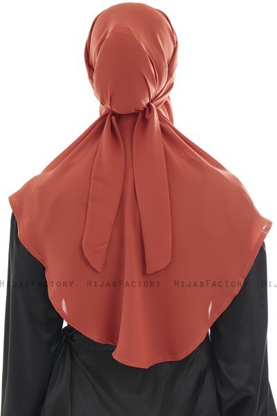 Ebrar - Ziegelrot Crepe Chiffon Al Amira Hijab