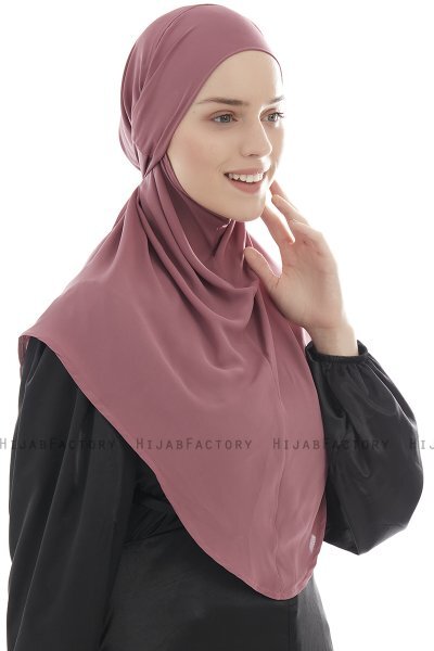 Ebrar - Rose Pink Crepe Chiffon Al Amira Hijab