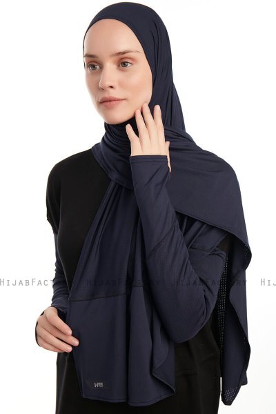 Azize - Navy Blau Pro Scarf Sport Hijab Set