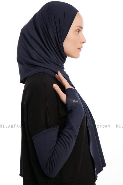 Azize - Navy Blau Pro Scarf Sport Hijab Set