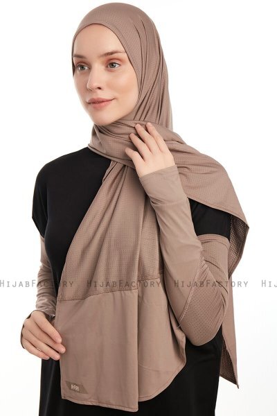 Azize - Dunkeltaupe Pro Scarf Sport Hijab Set