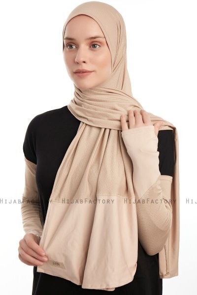 Azize - Helltaupe Pro Scarf Sport Hijab Set