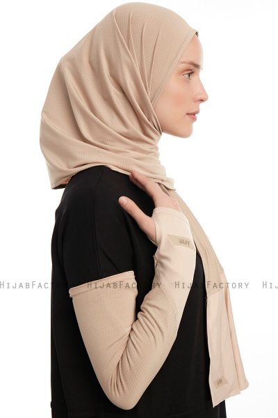 Azize - Helltaupe Pro Scarf Sport Hijab Set