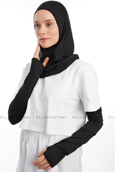 Bayda - Schwarz Pro Sport Hijab Set