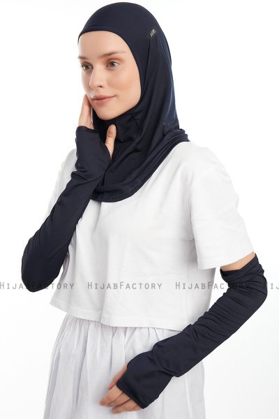 Bayda - Navy Blau Pro Sport Hijab Set