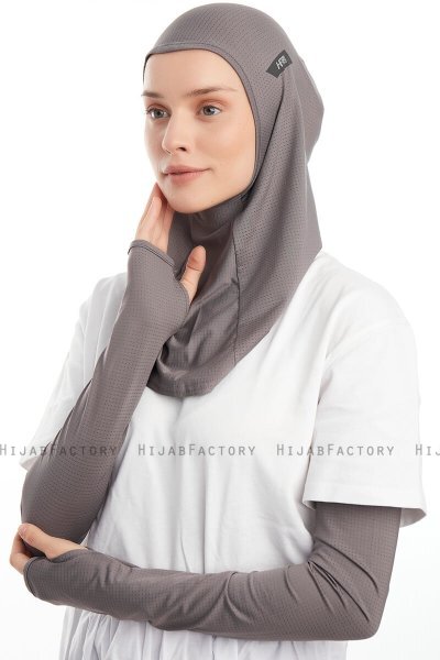 Bayda - Dunkelgrau Pro Sport Hijab Set