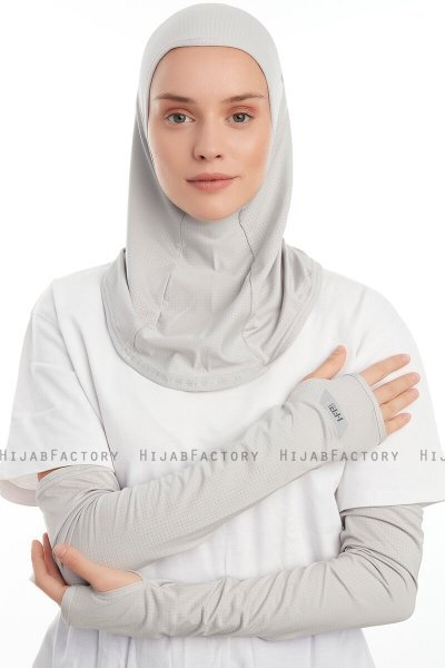 Bayda - Hellgrau Pro Sport Hijab Set