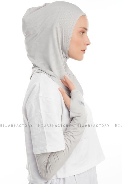 Bayda - Hellgrau Pro Sport Hijab Set