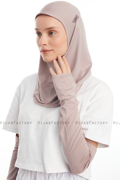 Bayda - Steingrau Pro Sport Hijab Set