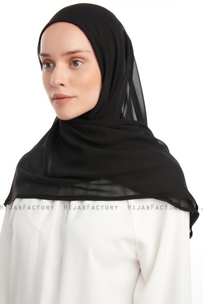 Eylem - Schwarz One Piece Chiffon Hijab