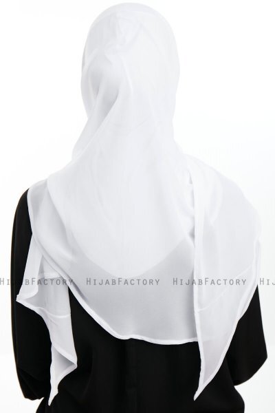 Eylem - Weiß One Piece Chiffon Hijab