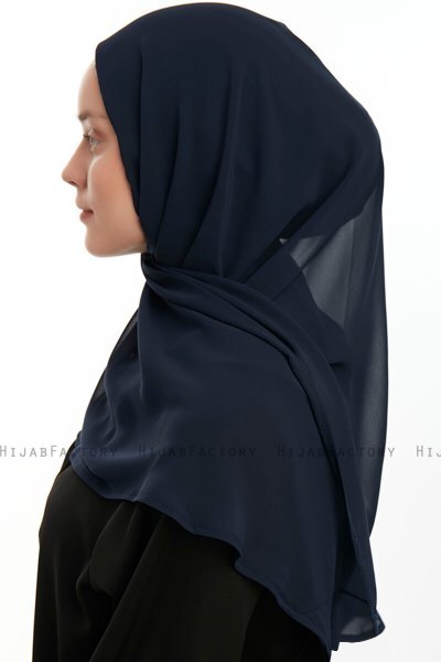 Eylem - Navy Blau One Piece Chiffon Hijab