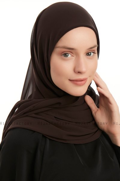 Eylem - Braun One Piece Chiffon Hijab